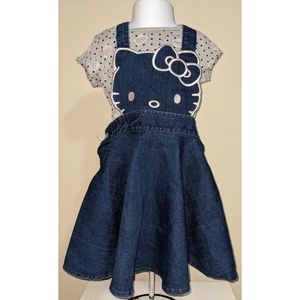Hello Kitty 2-pc. Denim Skirtall & T-shirt Set